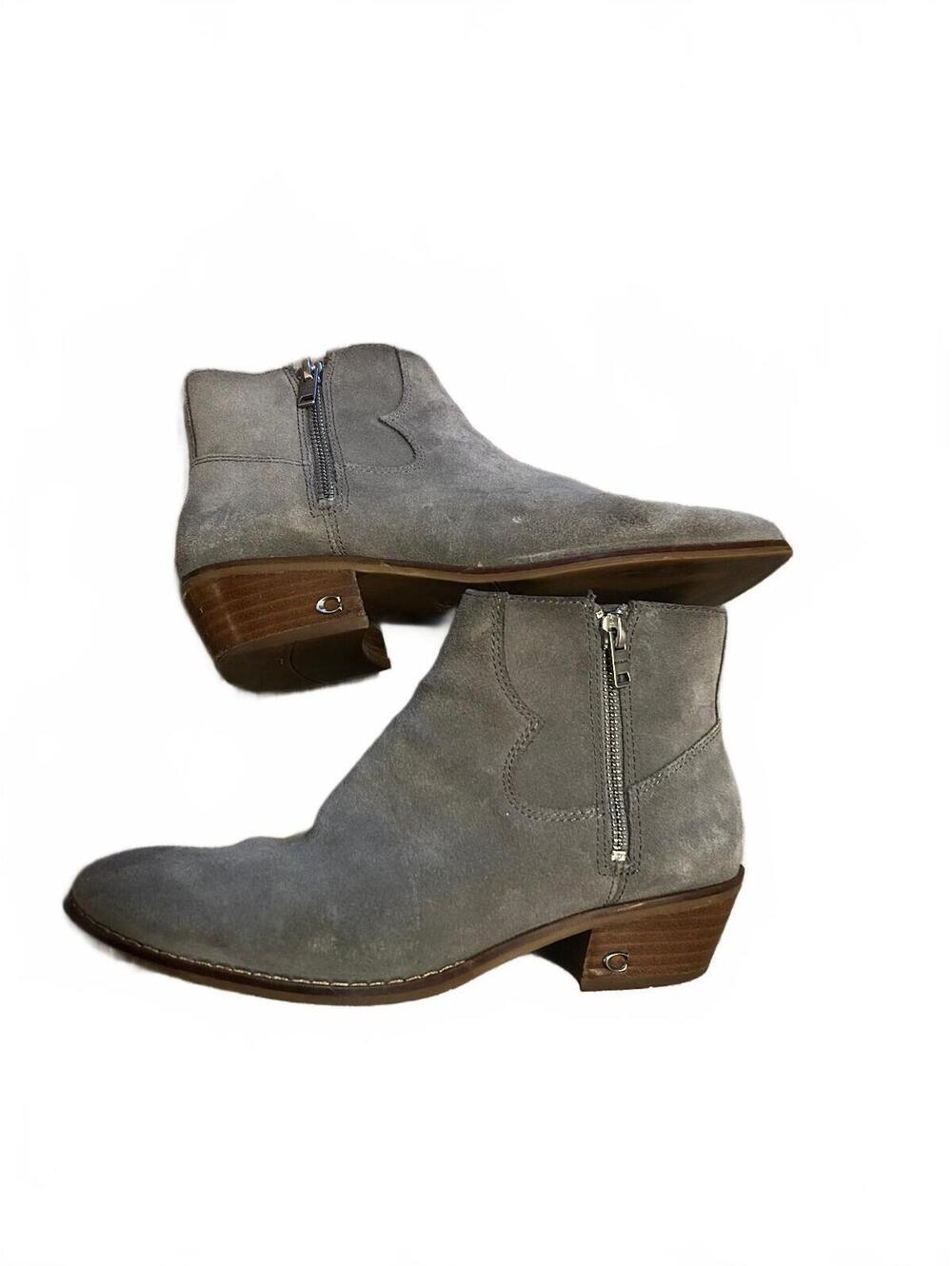 Coach Grey Suede Booties Size 5.5